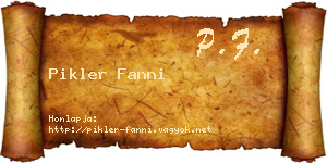 Pikler Fanni névjegykártya